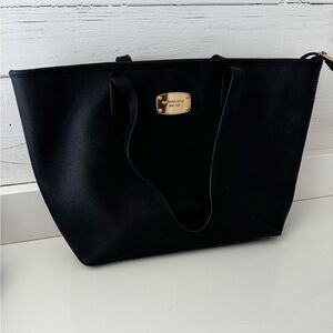 Michael Kors black leather laptop bag